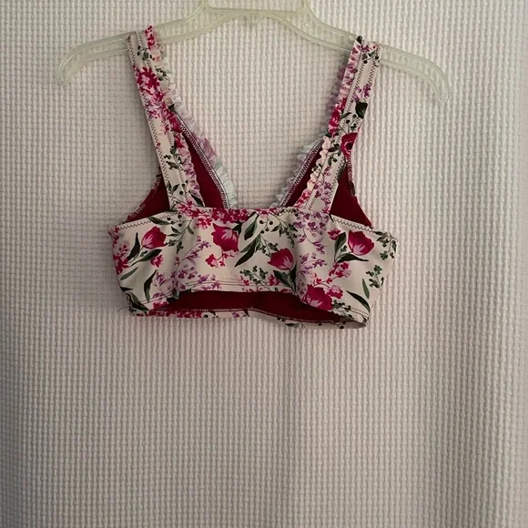 MOSSIMO Pink floral crop top size S. - Picture 3 of 4